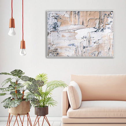 80cmx120cm Modern Abstract Oil Painting Style White Frame Canvas Wall Art Kings Warehouse 