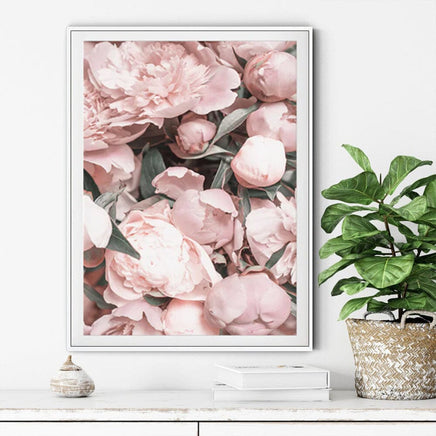 80cmx120cm Peony White Frame Canvas Wall Art Kings Warehouse 