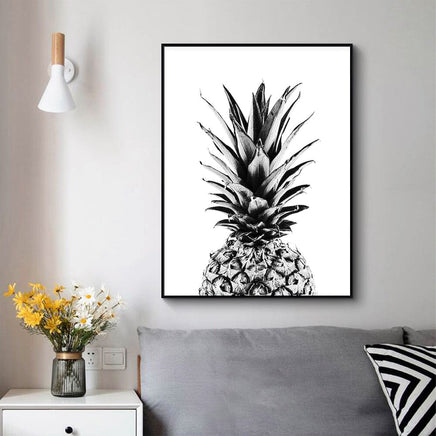 80cmx120cm Pineapple Black Frame Canvas Wall Art Kings Warehouse 