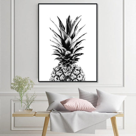 80cmx120cm Pineapple Black Frame Canvas Wall Art Kings Warehouse 