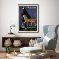 80cmx120cm Woman Walking Leopard Vintage Black Frame Canvas Wall Art Kings Warehouse 