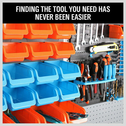 86Pc Wall Mounted Parts Storage Bins Tool Holder Rack Workshop Organiser Kings Warehouse 