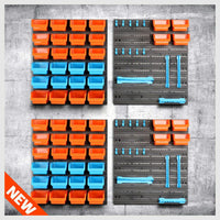 86Pc Wall Mounted Parts Storage Bins Tool Holder Rack Workshop Organiser Kings Warehouse 