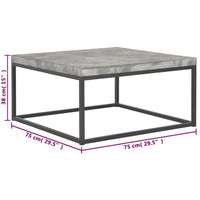 Coffee Table 75x75x38 cm Concrete Look
