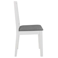 Dining Chairs with Cushions 6 pcs White Solid Wood