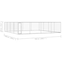 Outdoor Dog Kennel Galvanised Steel 760x760x185 cm