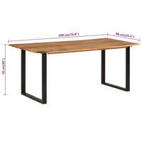 Dining Table 180x90x76 cm Solid Acacia Wood