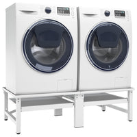 Washing and Drying Machine Pedestal with Pull-out Shelves White