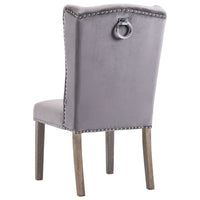 Dining Chair Grey Velvet