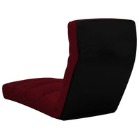 Folding Floor Chair Wine Red Faux Leather