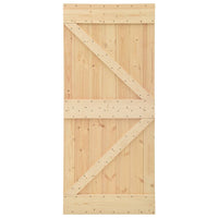 Sliding Door with Hardware Set 80x210 cm Solid Pine Wood