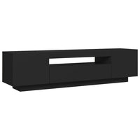 TV Cabinet with LED Lights Black 160x35x40 cm