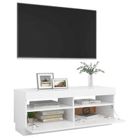 TV Cabinet with LED Lights White 100x35x40 cm