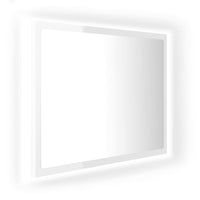 LED Bathroom Mirror High Gloss White 60x8.5x37 cm Acrylic