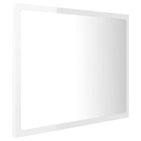 LED Bathroom Mirror High Gloss White 60x8.5x37 cm Acrylic