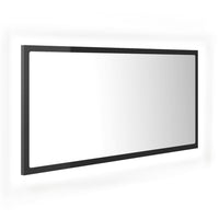 LED Bathroom Mirror High Gloss Grey 90x8.5x37 cm Acrylic