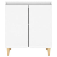 Sideboard with Solid Wood Legs White 60x35x70 cm Engineered Wood