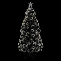 Pre-lit Christmas Tree Green and White 180 cm Fibre Optic