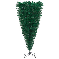 Upside-down Artificial Christmas Tree with Stand Green 210 cm