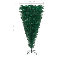 Upside-down Artificial Christmas Tree with Stand Green 240 cm