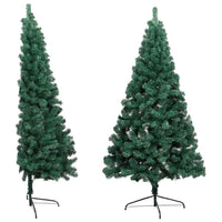 Artificial Half Pre-lit Christmas Tree with Stand Green 180 cm PVC