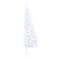 Artificial Half Pre-lit Christmas Tree with Stand White 150 cm PVC