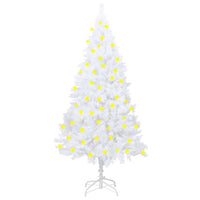 Artificial Pre-lit Christmas Tree with Thick Branches White 180 cm
