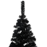 Artificial Pre-lit Christmas Tree with Ball Set Black 150 cm PVC