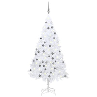 Artificial Pre-lit Christmas Tree with Ball Set White 180 cm PVC