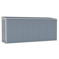 Wall-mounted Garden Shed Grey 118x382x178 cm Galvanised Steel
