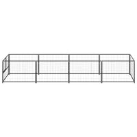 Dog Kennel Black 4 m² Steel