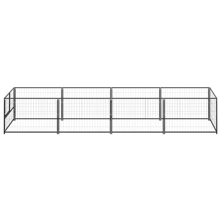 Dog Kennel Black 4 m² Steel