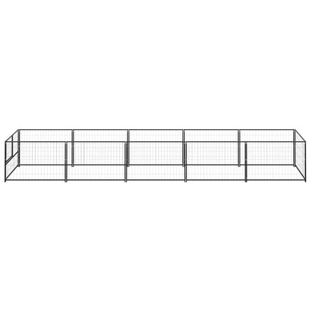 Dog Kennel Black 5 m² Steel