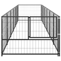 Dog Kennel Black 6 m² Steel