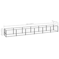 Dog Kennel Black 6 m² Steel