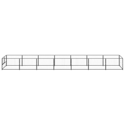 Dog Kennel Black 7 m² Steel