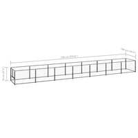 Dog Kennel Black 7 m² Steel