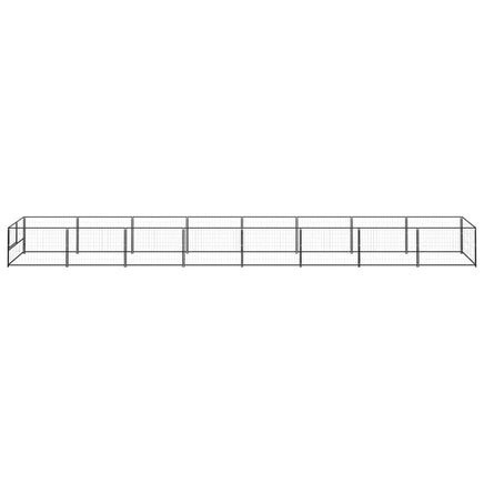 Dog Kennel Black 8 m² Steel