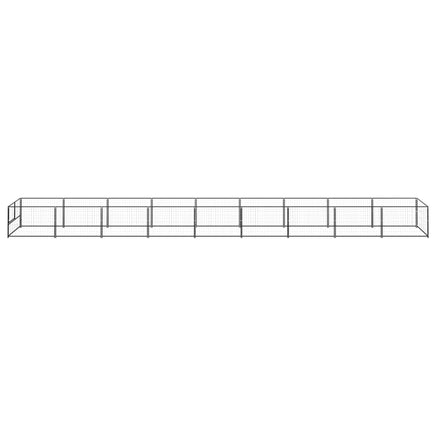 Dog Kennel Black 9 m² Steel