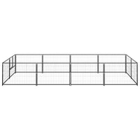 Dog Kennel Black 8 m² Steel