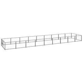 Dog Kennel Black 18 m² Steel