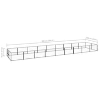 Dog Kennel Black 18 m² Steel