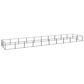 Dog Kennel Black 20 m² Steel