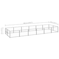 Dog Kennel Silver 12 m² Steel