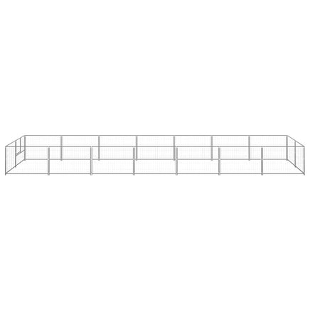 Dog Kennel Silver 14 m² Steel