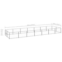 Dog Kennel Silver 14 m² Steel