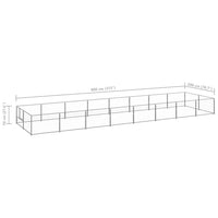 Dog Kennel Silver 16 m² Steel