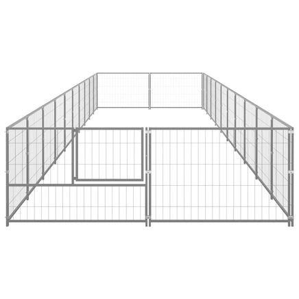 Dog Kennel Silver 20 m² Steel
