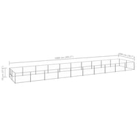 Dog Kennel Silver 20 m² Steel