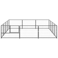 Dog Kennel Black 12 m² Steel